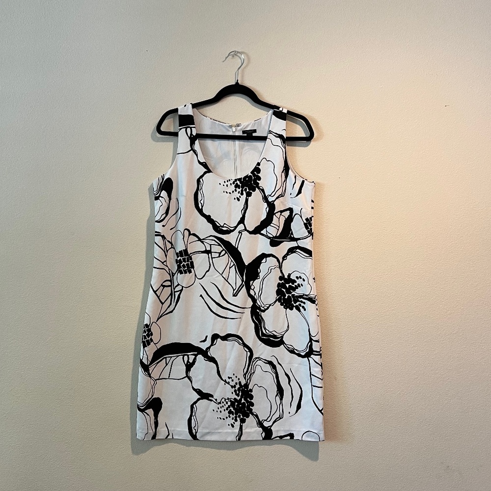 Ann Taylor Black and White Casual Midi Dress